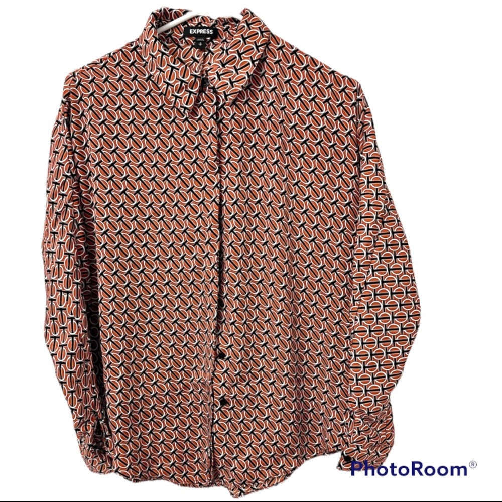 Express, long-sleeved shirt size S, used like new, brown and black.